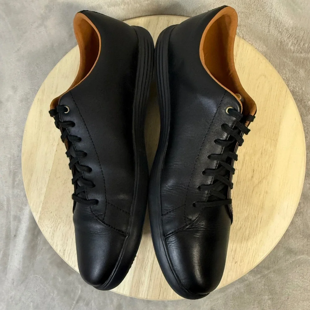 Cole Haan Grand Crosscourt II Mens Black Leather Sneakers C26655 Size 12M